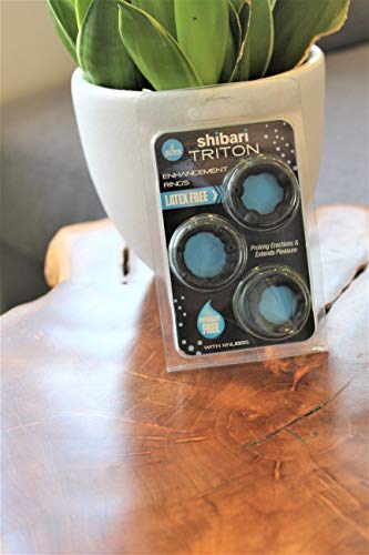 Shibari Triton Enhancement Pleasu-Rings Black With Knubbs