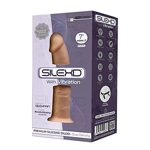 Silexd 7 Inch Realistic Vibrating Silicone Dual Density Dildo With Suction Cup