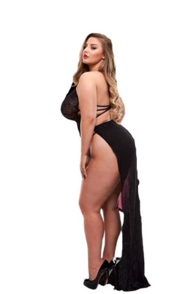 Lapdance Lace Gown Black Q/S