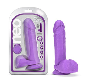 Neo Dual Density Dildo 8In Neon Purple