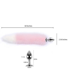 OOIIXX Anal Plug with Sexy Tail for Cosplay, Adult Sex Toys of Stainless Steel Anal Plug (Pink, Small)