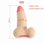 2 in 1 Realistic Dildo Male Masturbators with Pocket Pussy Vigina,Lifelike Dildo Sex Doll with Balls,Portable Adult Sex Love Toy