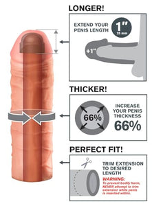 Pipedream Fantasy X-Tensions Mega, Flesh, 1 Inch