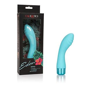 Calexotics Eden Ripple     10 Function Waterproof Silicone Vibrator     Adult Sex Toys For Couples - G Spot Massager     Blue