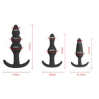 Silicone Anal Plug Pack of 3 Silicone Anal Beads Plugs Kit Trainer Set for Beginners Advanced Users with Flared Base Prostate Se