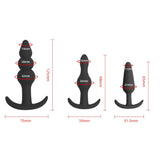 Silicone Anal Plug Pack of 3 Silicone Anal Beads Plugs Kit Trainer Set for Beginners Advanced Users with Flared Base Prostate Se