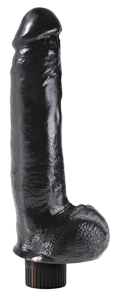 King Cock 9In Vibrating Cock W/Balls Blk