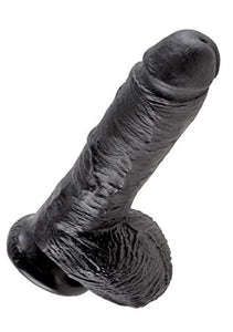 Pipedream King Cock With Balls, Black, 8 Inch
