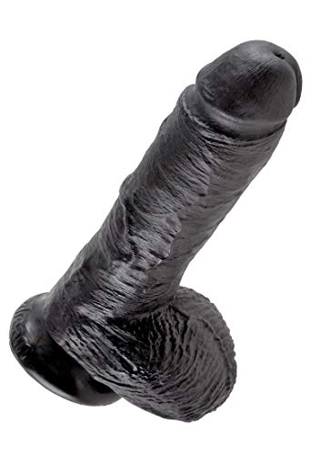 Pipedream King Cock With Balls, Black, 8 Inch