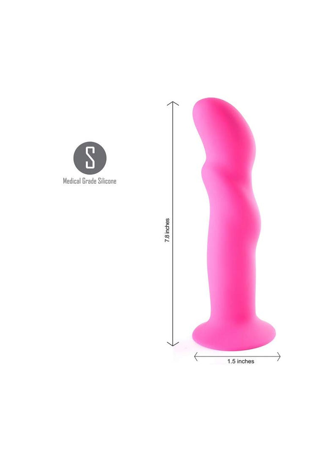 Riley Silicone Swirled Dong - Neon Pink