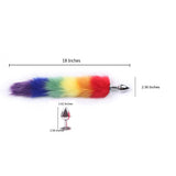 Ooiixx Butt Plug Fox Tail Cosplay Anal Plug Anal Butt Plug Adult Sex Toys for Beginner Women Men Couple (18 '' Rainbow-1)