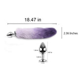 OOIIXX Anal Plug with Sexy Tail for Cosplay, Adult Sex Toys of Stainless Steel Anal Plug (Purple, Medium)