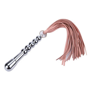 Sm Toy Metal Iron Chain Sex Whip Couple Flirting Whip Adult Toys with Anal Plugs BDSM Training Toy (Pink)