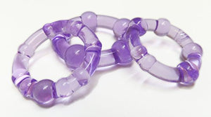 Blush Stay Hard Soft Stretchy Beaded Male Enhancement Cock Rings - Pack Of 3 - Purple