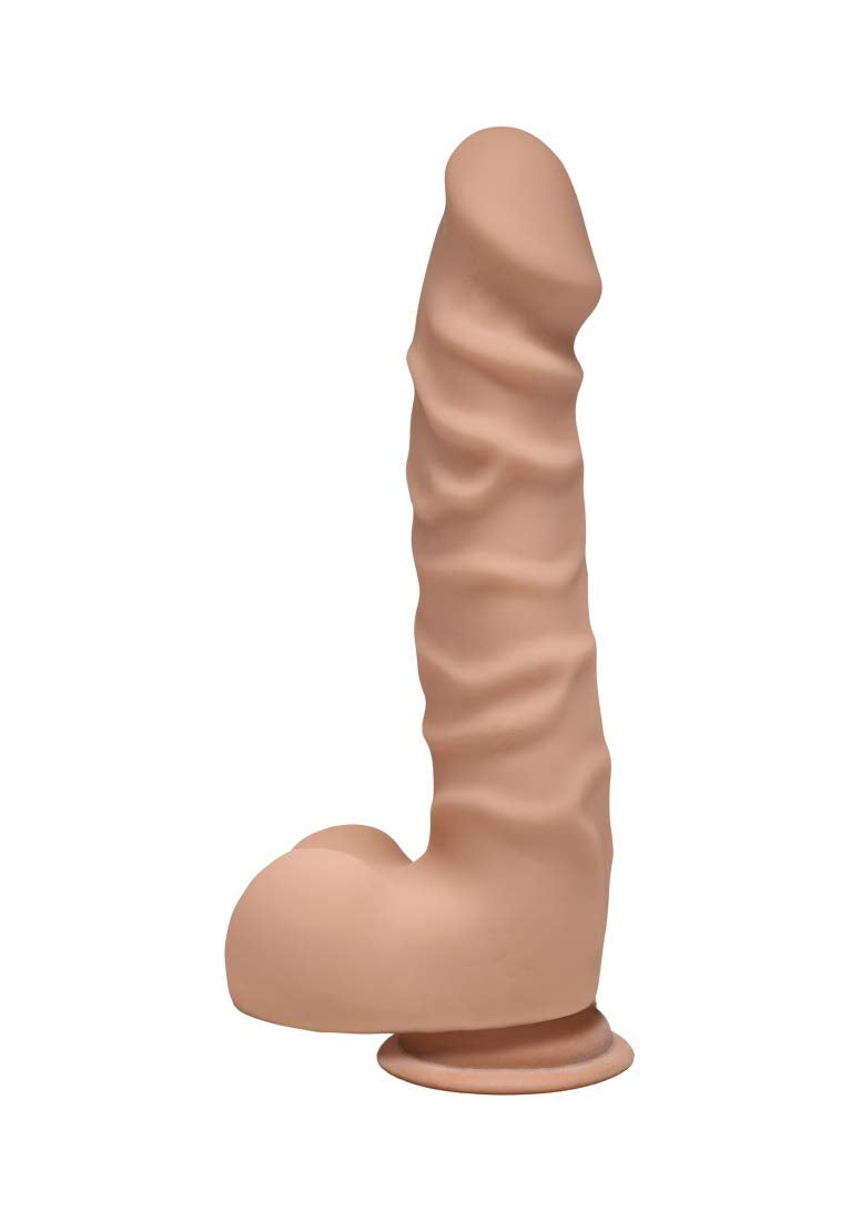 The D Ragin' D 7.5 W/Balls Caramel Tan Dildo ''
