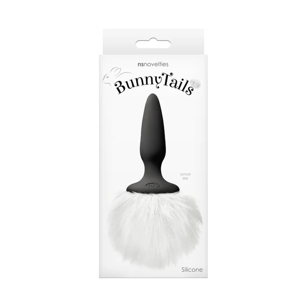 Bunny Tails Mini Anal Plug Silicone Non Vibrating - White Fur