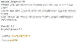 Tantus Sex/Adult Toys Sam Dual Density Vibrating Dildo- 100% Utra-Premium Silicone Harness & Suction Cup Compatible Realistic, G-Spot & P-Spot Stimulation For Anal, Vaginal, Men, Women, Lgbtq - Cocoa