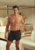 Chiffon Boxer W/ Studded Trim Black M/L