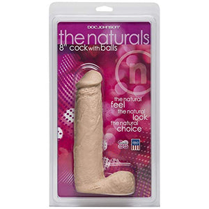 Naturals 8In. Dong W/Balls (Flesh)