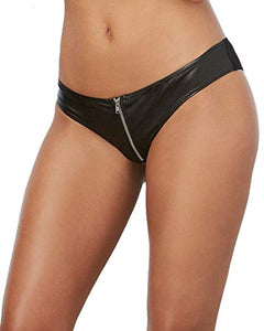 Dg Faux-Leather Cheeky Panty Black L