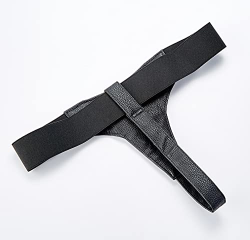 Shots America Ouch! Realistic Rubber Strap-On With Elastic Straps, Black, 6 Inch