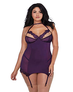 Dg Garter Slip With Bra Plum Q