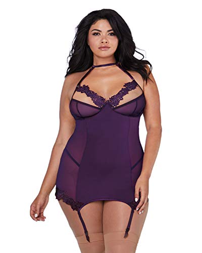 Dg Garter Slip With Bra Plum Q