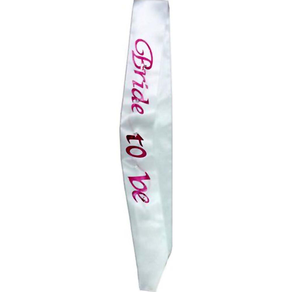 Bachelorette Party Favors Bride To Be Flashing Sash, White