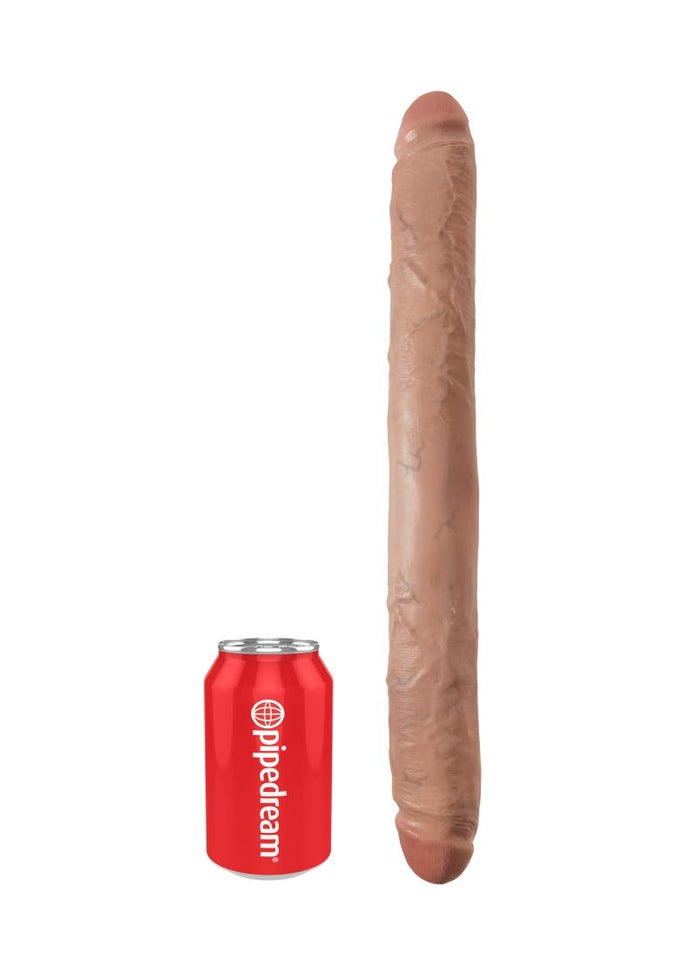 King Cock 16In Thick Double Dildo - Tan