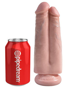 Pipedream Products King Cock 7&quot; Two Cocks One Hole, Flesh, 14.1 Lb