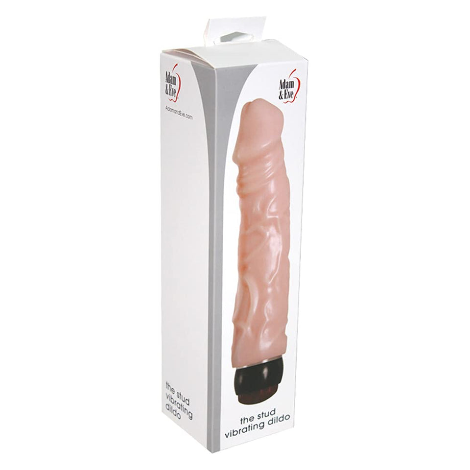 Adam And Eve Stud Vibrating Dildo, 9 Inch (Beige)