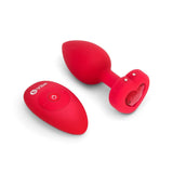 B Vibe Vibrating Heart Shaped Jewel Plug M/L Red (Net)