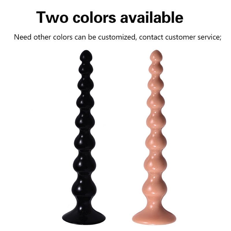 Anal Beads Super Long 14.2'' Anal Plug Large Butt Plug Dildos with Suction Cup Anal Sex Toy for Men Women Couples (Black S)