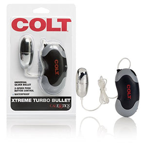 Calexotics Colt Xtreme Turbo Bullet Vibrator For Men - Waterproof Sex Toys For Couples - Wired Adult Male Vibe Egg Prostate Massager - Black