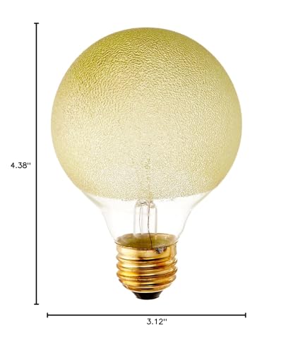 Bulbrite 40G25/Ice Crystal Collection Incandescent G25 Globe Light With Ice Finish And Medium Base, 40-Watt, Amber