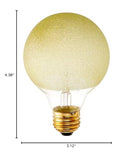 Bulbrite 40G25/Ice Crystal Collection Incandescent G25 Globe Light With Ice Finish And Medium Base, 40-Watt, Amber