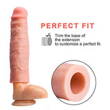 Reusable Penis Sleeve Extender Realistic Textured Cock Extender Body-Safe Stretchy Ultra-Soft Material Cock Enlarger Applicative For Men & Couple