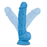 Blush Neo - 7.5 Inch Realistic Sensa Feel Dual Density Ultra Soft Realistic Dildo - Suction Cup Strapon Harness Compatible - 1.5 Inch Thick Sex Toy For Men Women - Neon Blue