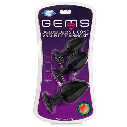 Cloud 9 Novelties Gems Silicone Anal Plug - Includes Small, Med & Large Size