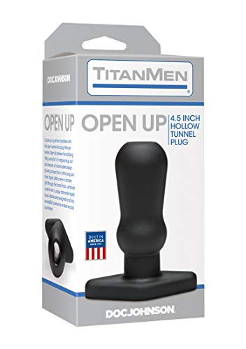 Doc Johnson Titanmen  Open Up  45 Inch Hollow Tunnel Anal Plug With 535 Inch Girth  Flared Safety Base  Matte Finish  But