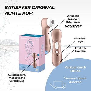 Satisfyer Pro 2 Air-Pulse Clitoris Stimulator - Non-Contact Clitoral Sucking Pressure-Wave Technology, Waterproof, Rechargeable (Rose Gold)