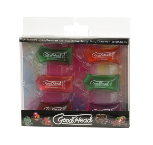 Doc Johnson Goodhead Pillow Packs, Variety Pack Of 6 Flavors, 6-Count Package