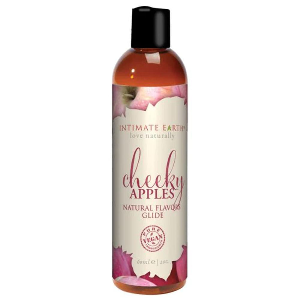 Intimate Earth Natural Flavor Pleasure Glide, 4 Fl.Oz (120 Ml), Cheeky Apples