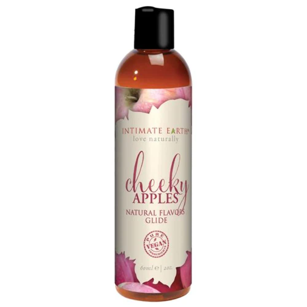 Intimate Earth Natural Flavor Pleasure Glide, 4 Fl.Oz (120 Ml), Cheeky Apples