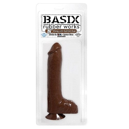 Basix Rubber Works 8 Dong With Suction Dildo, Brown