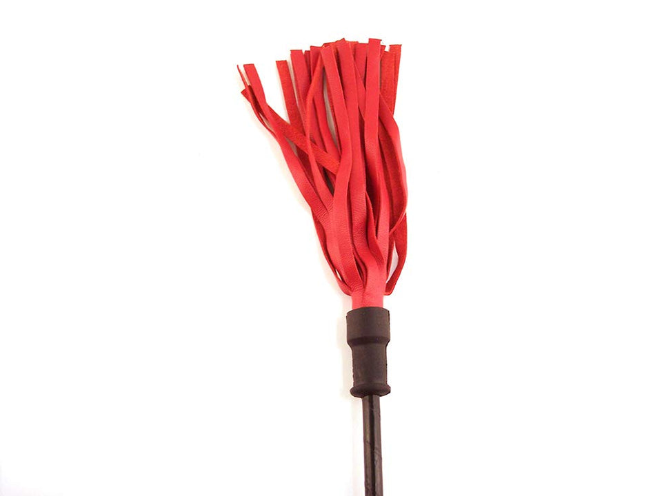 Rouge Wooden Handle Riding Crop Red