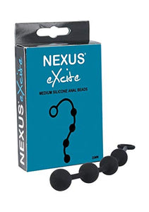 Nexus Excite Anal Beads Silicone Med Bk