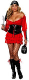 Dreamgirl Womens Pirate Costume, Red/Black, 3X/4X