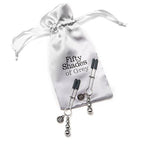 Fifty Shades Of Grey The Pinch Nipple Clamps - Adjustable Weight Metal Nipple Clamps For Sex Pleasure - Silicone Coated Clip - Includes Satin Bag - Silver