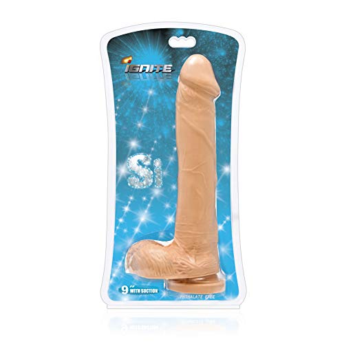 Ignite Cock W/Balls 9In Flesh W/Suction Cup